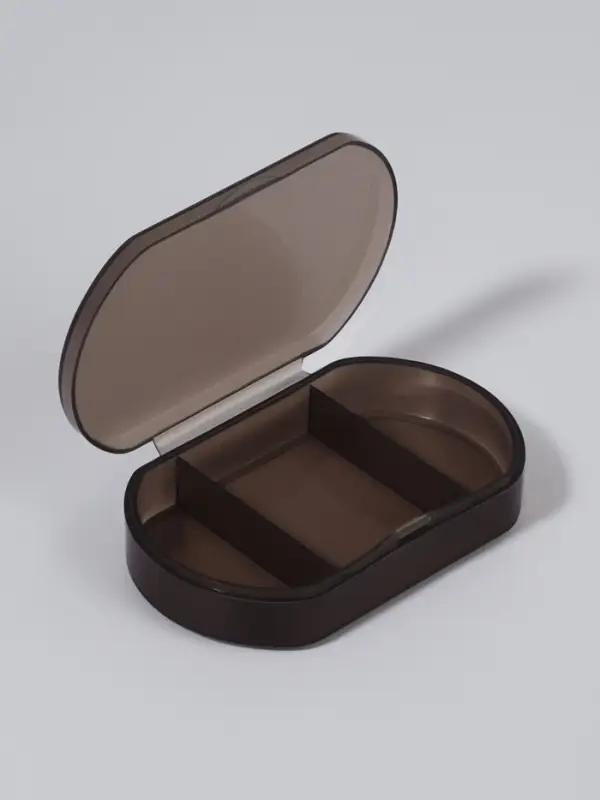 Таблетница - органайзер, 6&times;3.5&times;1.3 см, 3 секции, чёрная