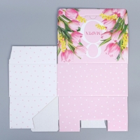 Коробка подарочная сборная, упаковка, &laquo;8 марта&raquo;, 22 х 15 х 10 см