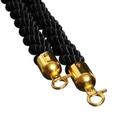 Канат плетеный оградительный 1.5м, золотой наконечник, черный