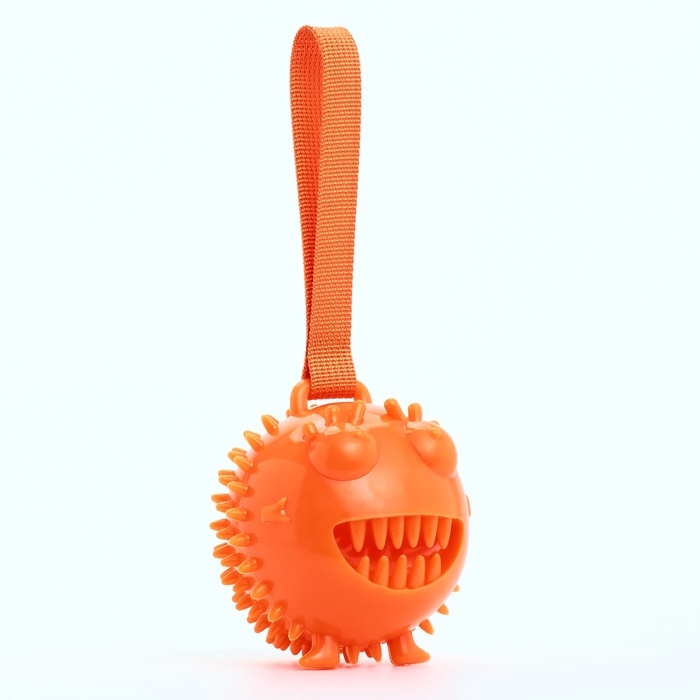 Игрушка под лакомства для собак "Смеющийся монстр" 10,5 см, ТПР, микс цветов