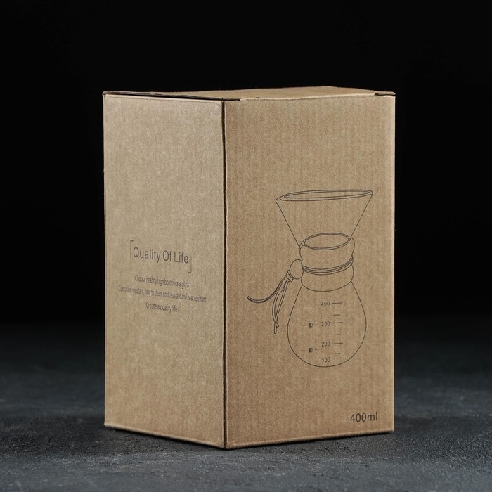 Кемекс стеклянный для заваривания кофе &laquo;Колумб&raquo;, 400 мл, 13&times;11&times;17 см