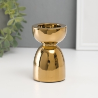 Подсвечник керамика на 1 свечу "Иллюзорность" d=4 см золото 6,5х6,5х10 см Подсвечник керамика на 1 свечу "Иллюзорность" d=4 см золото 6,5х6,5х10 см