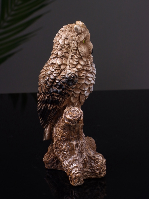Статуэтка "Филин на ветке" 14 см, цвет коричневый
