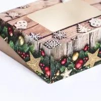 Коробка подарочная новогодняя складная &laquo;Праздник&raquo;, 10&times;8&times;3.5 см