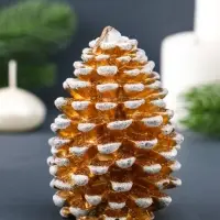 Свеча фигурная "Шишка новогодняя" 6,5х6,5х9 см, цв. золотой