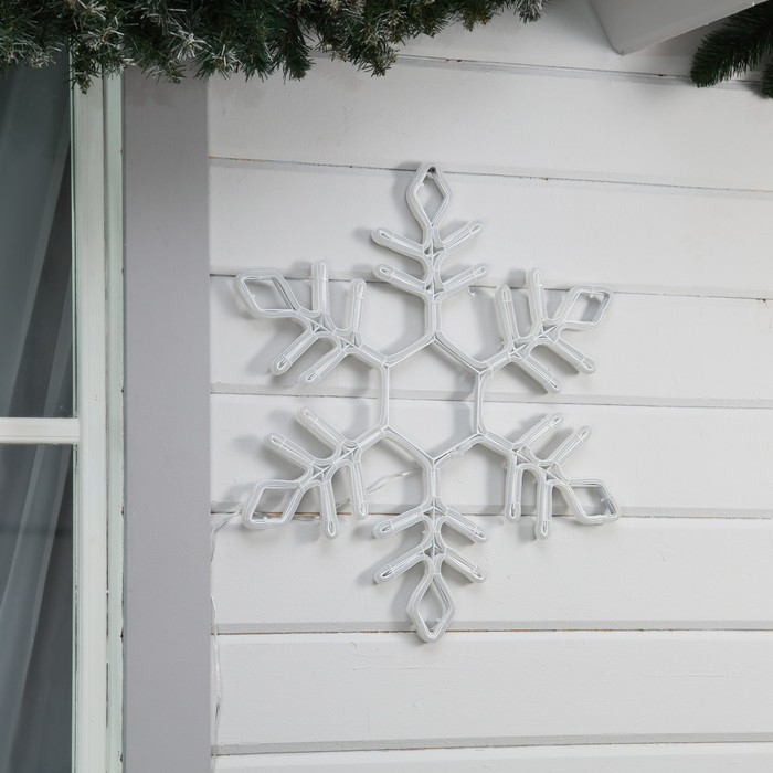 Неоновая фигура &laquo;Снежинка&raquo;, 57 см, 576 LED, 12 В, 8 режимов, свечение синее/белое