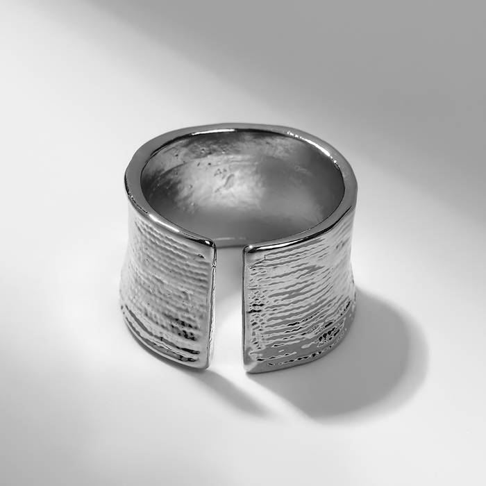 Кольцо &laquo;Тренд&raquo; рифлёное, цвет серебро, безразмерное