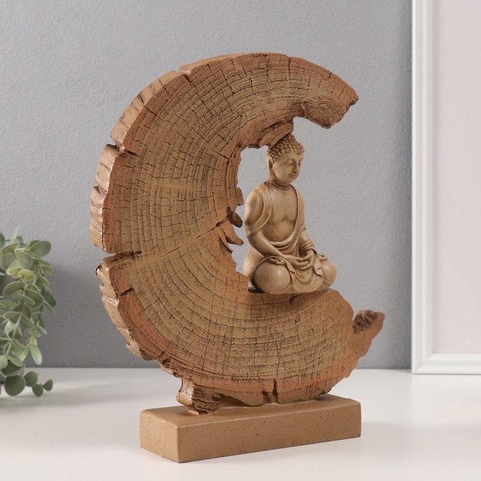 Сувенир полистоун Сувенир полистоун "Будда - Мудра Дхьяна - медитация в разрезе дерева" 6,5х27х27 см