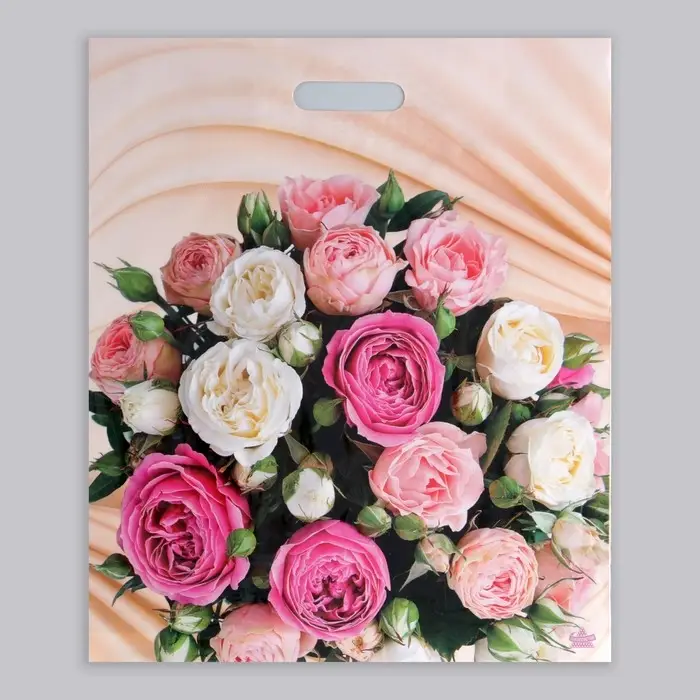 Пакет &laquo;Желанный букет&raquo;, полиэтиленовый, с вырубной ручкой, 38&times;45 см, 60 мкм