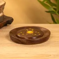 Подставка под благовония круглая "Звёзды" 12,5х12,5х2 см, дерево шишам