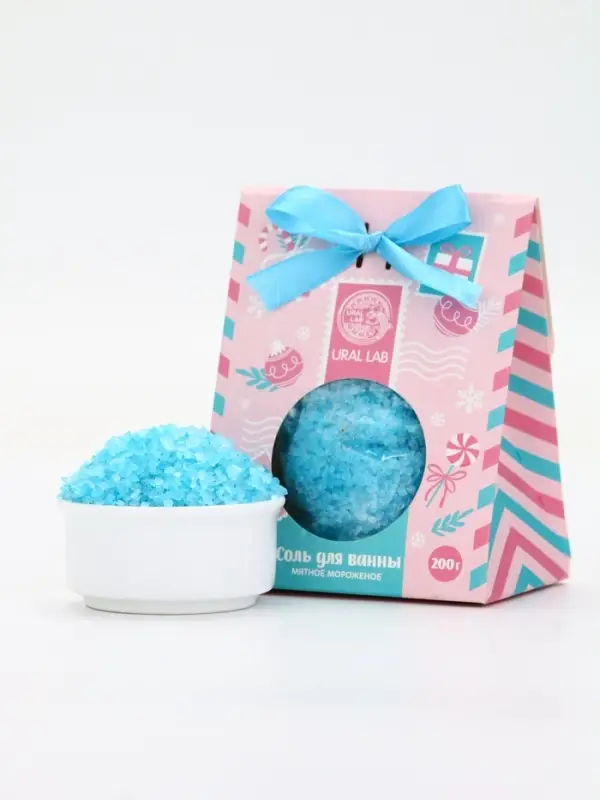 Соль для ванны, 200 г, аромат мятное мороженое, URAL LAB