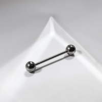 Пирсинг в язык из титана &laquo;Штанга&raquo;, L=1,9, d=0,25см, цвет серебро