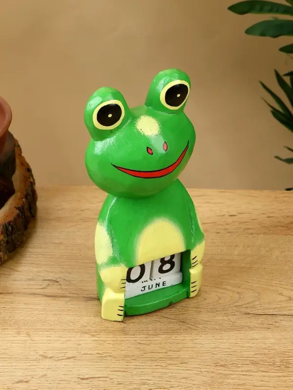 Календарь настольный &laquo;Лягушка&raquo;, 10&times;6&times;21 см, дерево, светло-зелёный