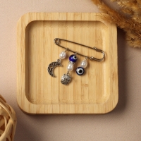 Булавка оберег &laquo;На счастье и удачу&raquo;, 5см, цвет синий в серебре