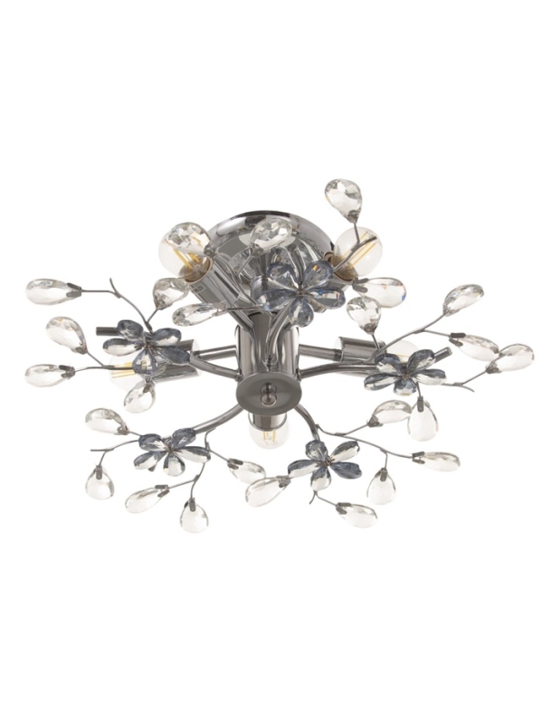 Люстра Люстра "Цветы" 5х40Вт Е27 хром 50х50х18см