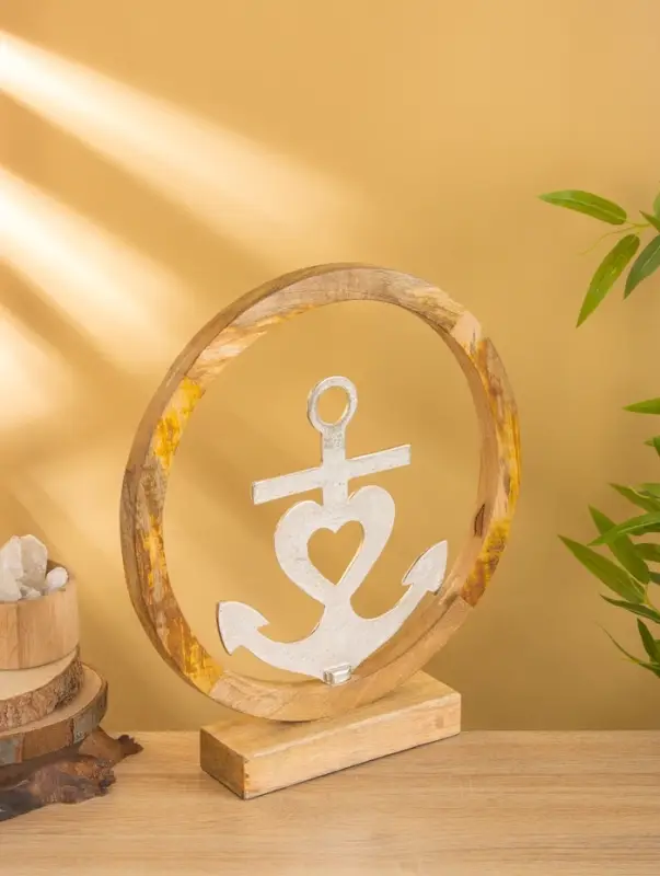 Якорь на подставке, 36&times;7&times;39 см, алюминий, дерево