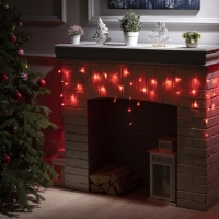 Гирлянда &laquo;Бахрома&raquo; 1.8 &times; 0.5 м, IP20, прозрачная нить, 48 LED, свечение красное, 8 режимов, 220 В