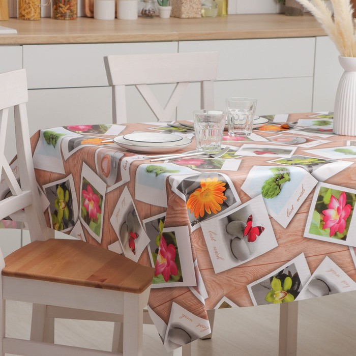 Клеёнка на стол Доляна &laquo;Фото&raquo;, на нетканой основе, ширина 137 см, толщина 0,2 мм, рулон 20 м