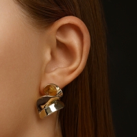 Серьги металл &laquo;Модерн&raquo; искажение мини, цвет золото