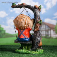 Садовая фигура "Мальчик на качелях" 44см