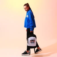 Рюкзак школьный текстильный &laquo;Аниме&raquo;, 46х30х10 см, вертикальный карман, цвет чёрный, белый