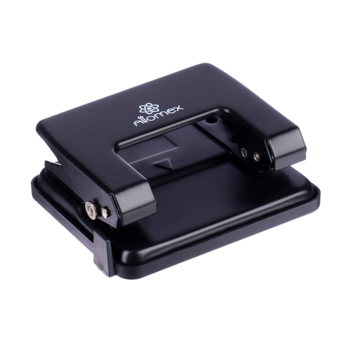 Дырокол металлический 20 листов, Attomex, форматная линейка, чёрный