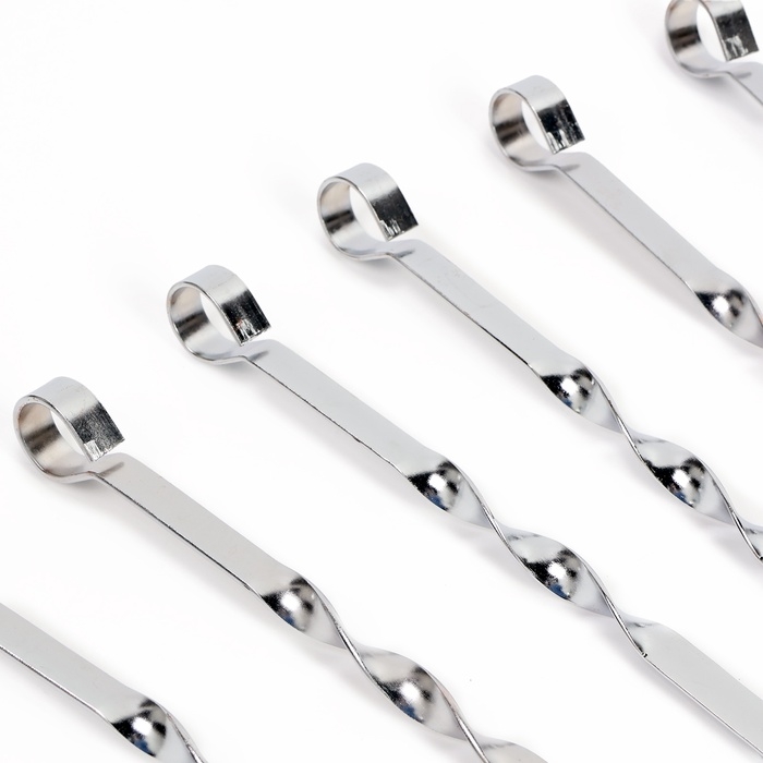 Набор шампуров для шашлыка 6 шт, рукоять - кольцо, ширина - 1 см, 60 см