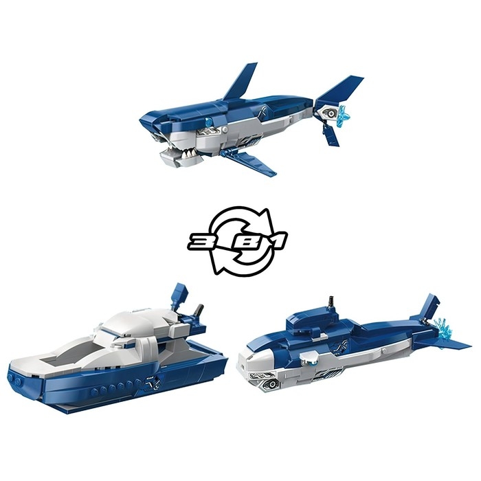 Конструктор Безграничные Идеи &laquo;Акула&raquo;, 3 в 1, 237 деталей