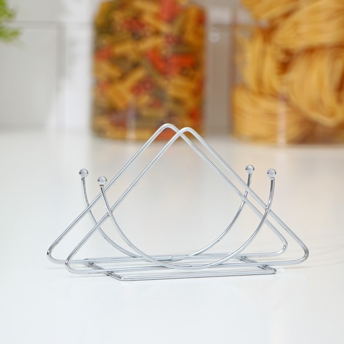 Салфетница Доляна &laquo;Полумесяц&raquo;, 13.5&times;6&times;7.5 см, хромированная