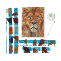 Алмазная мозаика с полным заполнением на холсте &laquo;Лев&raquo;, 15 х 21 см