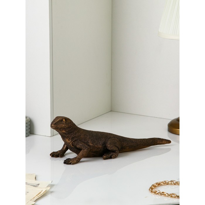 Фигура &laquo;Варан&raquo;, полистоун, 14 см, цвет золото