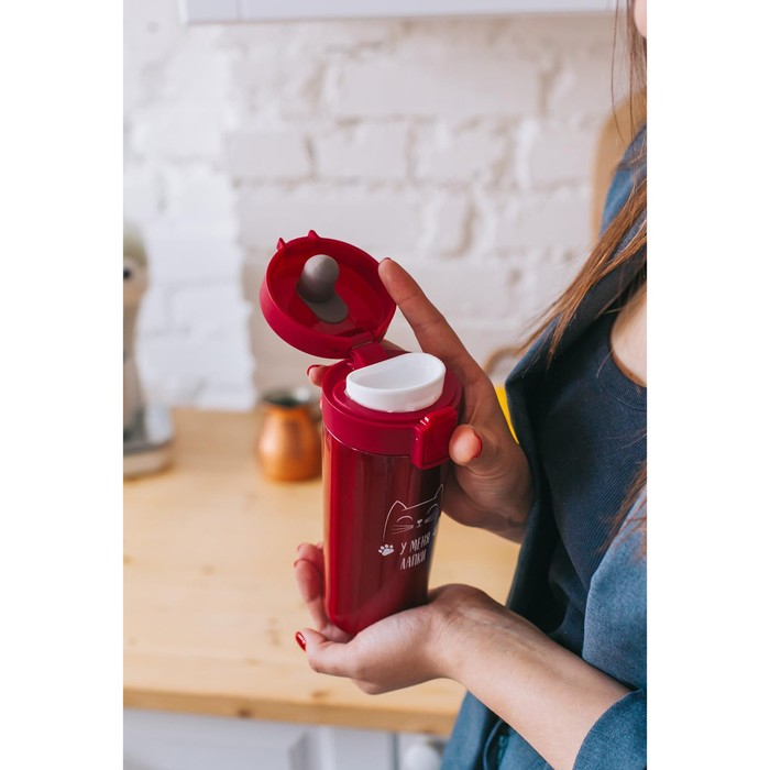 Термостакан с кнопкой &laquo;У меня лапки&raquo;, 350 мл, сохраняет тепло 8 ч