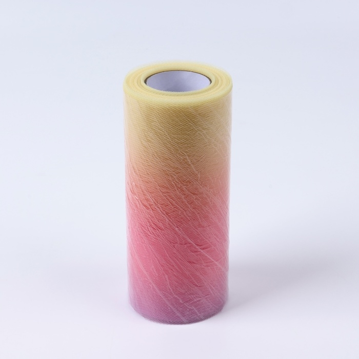 Фатин, 15 см, 11 &plusmn; 1 г/кв.м, 23 &plusmn; 1 м, цвет розово-жёлтый градиент №1
