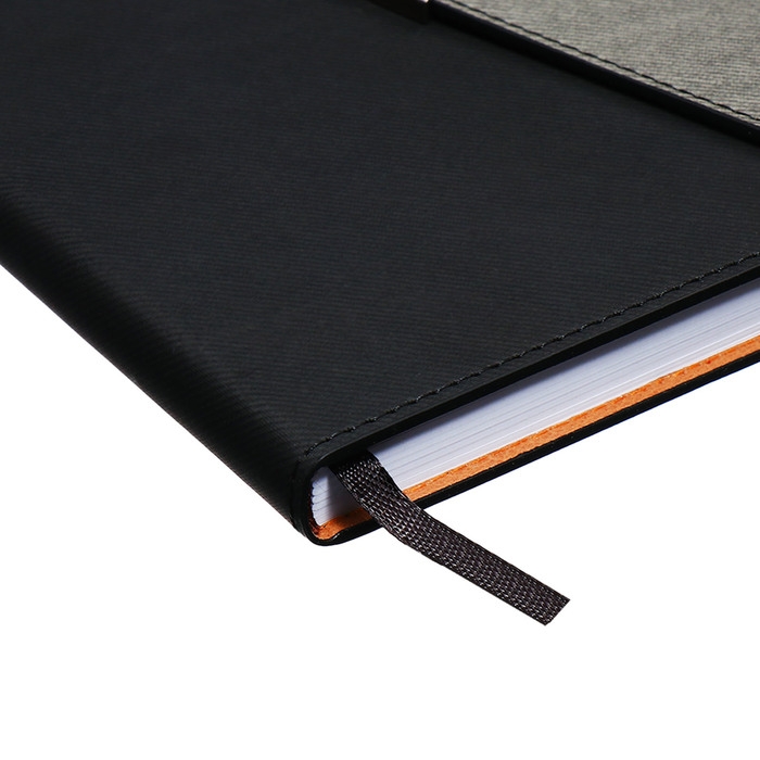 Органайзер на кольцах, А5, 140л, клетка, обл.кожзам, Стиль, черный