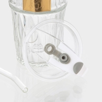 Стакан стеклянный с крышкой и трубочкой &laquo;Крона&raquo;, 400 мл