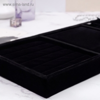 Подставка для колец 7 полос, флок, 35×24×3 см, цвет чёрный Подставка для колец 7 полос, флок, 35×24×3 см, цвет чёрный