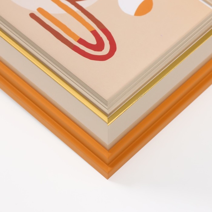 Фоторамка пластик 13х18 см "Стилиани" бежевая с золотой обводкой 4,8х17,5х23 см