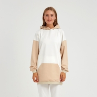 Худи женское MINAKU: Casual Collection цвет бежевый/экрю, р-р 48 Худи женское MINAKU: Casual Collection цвет бежевый/экрю, р-р 48