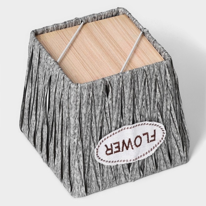 Кашпо для цветов плетёное &laquo;Луция&raquo;, 16&times;16&times;15 см, квадрат, цвет серый