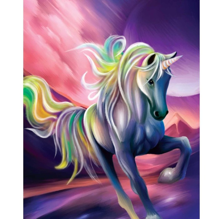 Алмазная мозаика с полным заполнением на холсте &laquo;Единорог&raquo;, 40 х 50 см