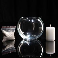 Ваза-подсвечник "Классика" с белой свечой, 12&times;10 см, 9 ч, шар, стекло