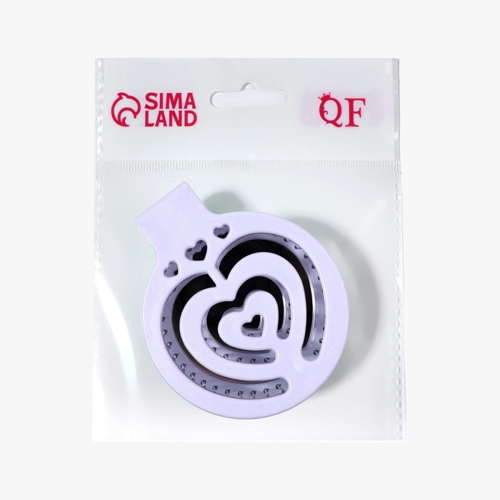 Расчёска массажная, складная, с зеркалом, d = 6,6 см, цвет сиреневый