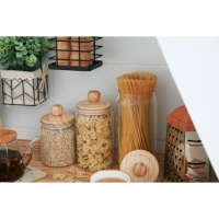 Банка стеклянная для хранения сыпучих продуктов Bella Tenero &laquo;Эко&raquo;, 1,4 л, 10&times;25,5 см, с бамбуковой крышкой