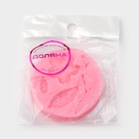 Молд Доляна &laquo;Цветок, лист и веточка&raquo;, силикон, 5,5&times;0,9 см, цвет МИКС