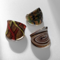 Кольцо &laquo;Муранское стекло&raquo; полосы, цвет МИКС