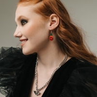 Серьги эмаль &laquo;Тыква&raquo; и котик в шляпе, цветные в золоте