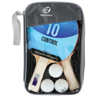 Набор для настольного тенниса BOSHIKA Control 10: 2 ракетки,3 мяча, губка 1.5 мм, коническая ручка