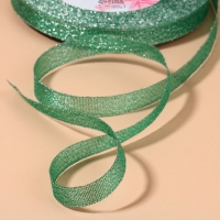 Лента парчовая, 10 мм, 23 ± 1 м, цвет зелёный №41 Лента парчовая, 10 мм, 23 ± 1 м, цвет зелёный №41