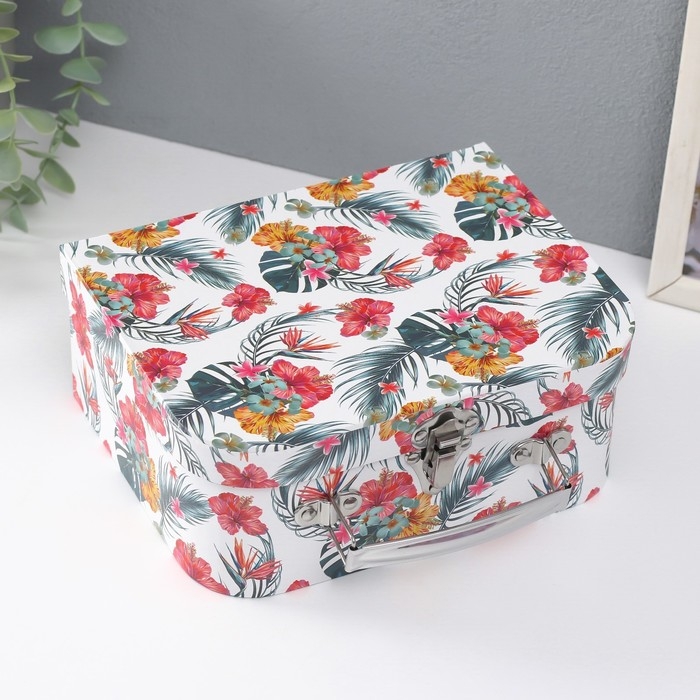 Шкатулка картон сундучок Шкатулка картон сундучок "Тропики" набор 3 шт 29,5х21,5х9,6 24,5х18,5х9 19,5х15,5х8,2 см