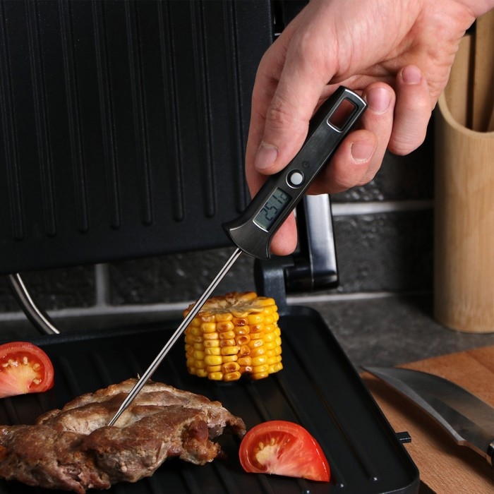 Термометр (термощуп) кухонный LTR-19, максимальная температура 300 &deg;C, от LR44, серебристый